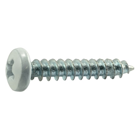 Sheet Metal Screw, #10 X 1 In, Painted Steel Pan Head Phillips Drive, 25 PK